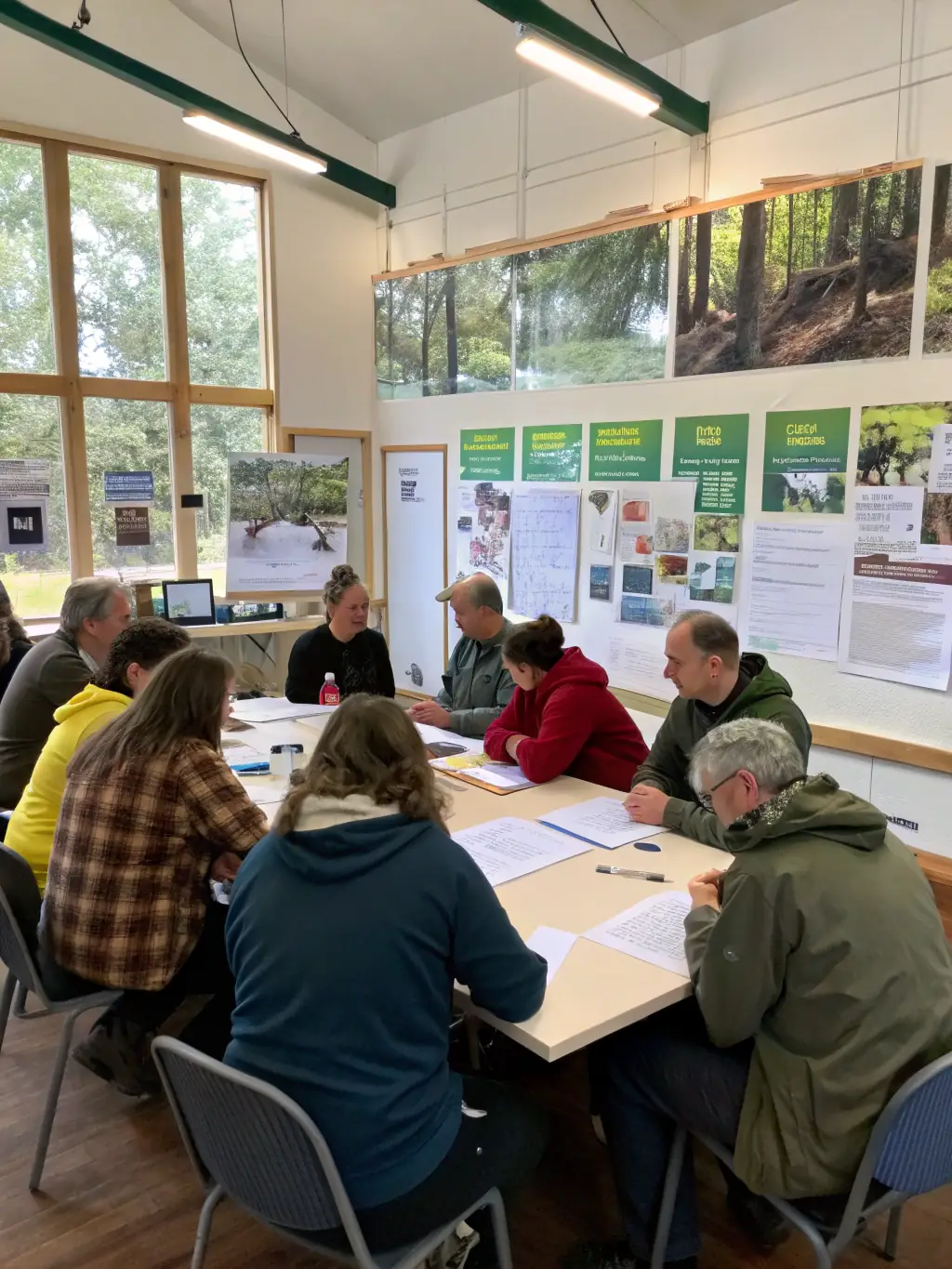 A photograph of SOCIETE DE CHASSE DE LOUDEAC members conducting a workshop on sustainable hunting practices for local hunters, promoting responsible resource management.